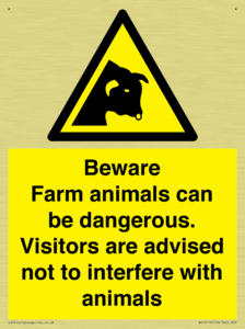 Beware Farm animals can be dangerous. Visitors are advised not to interfere with animals